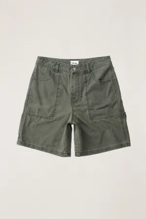 Washed Canvas Short Olive