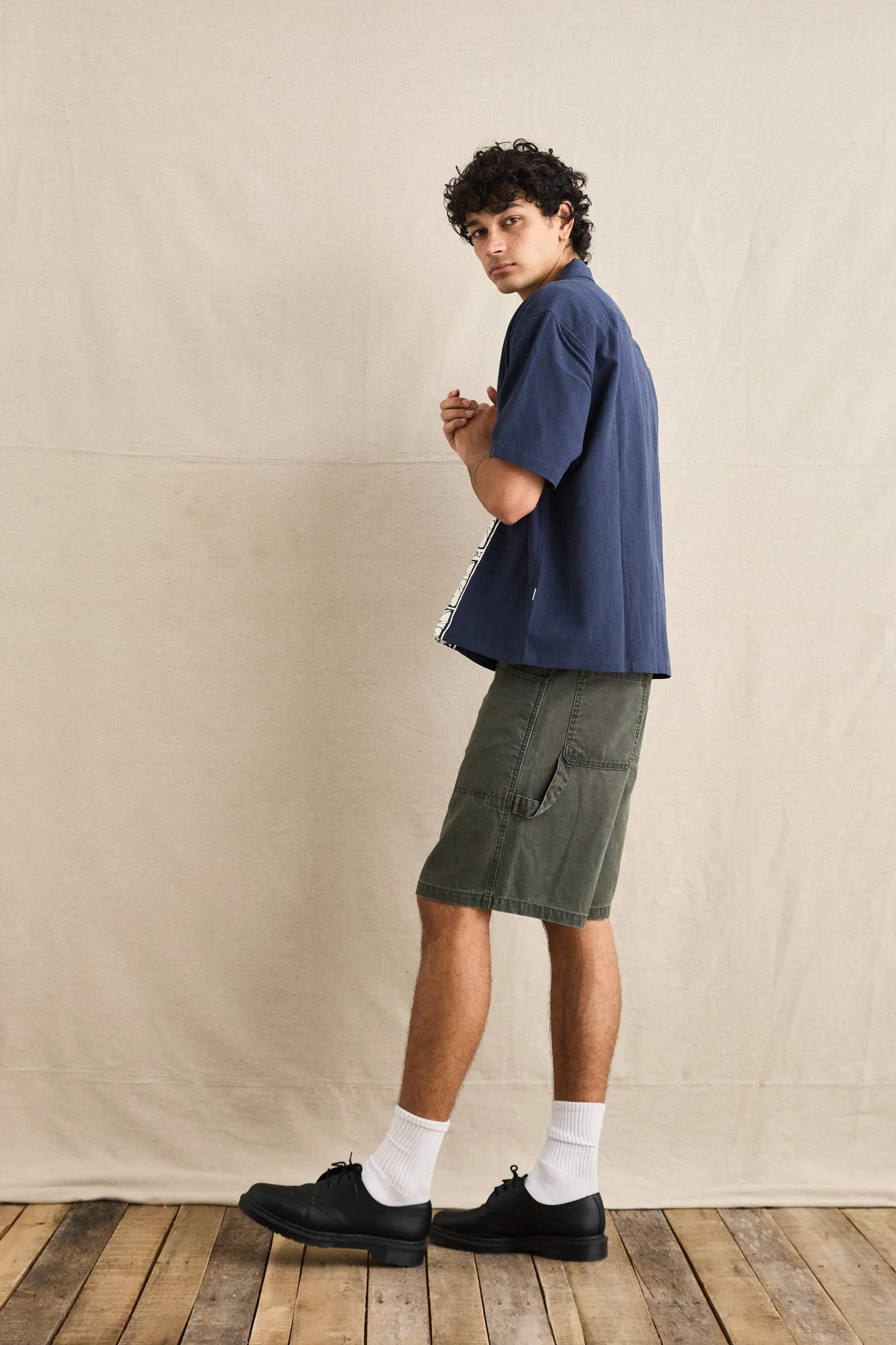 Washed Canvas Short Olive