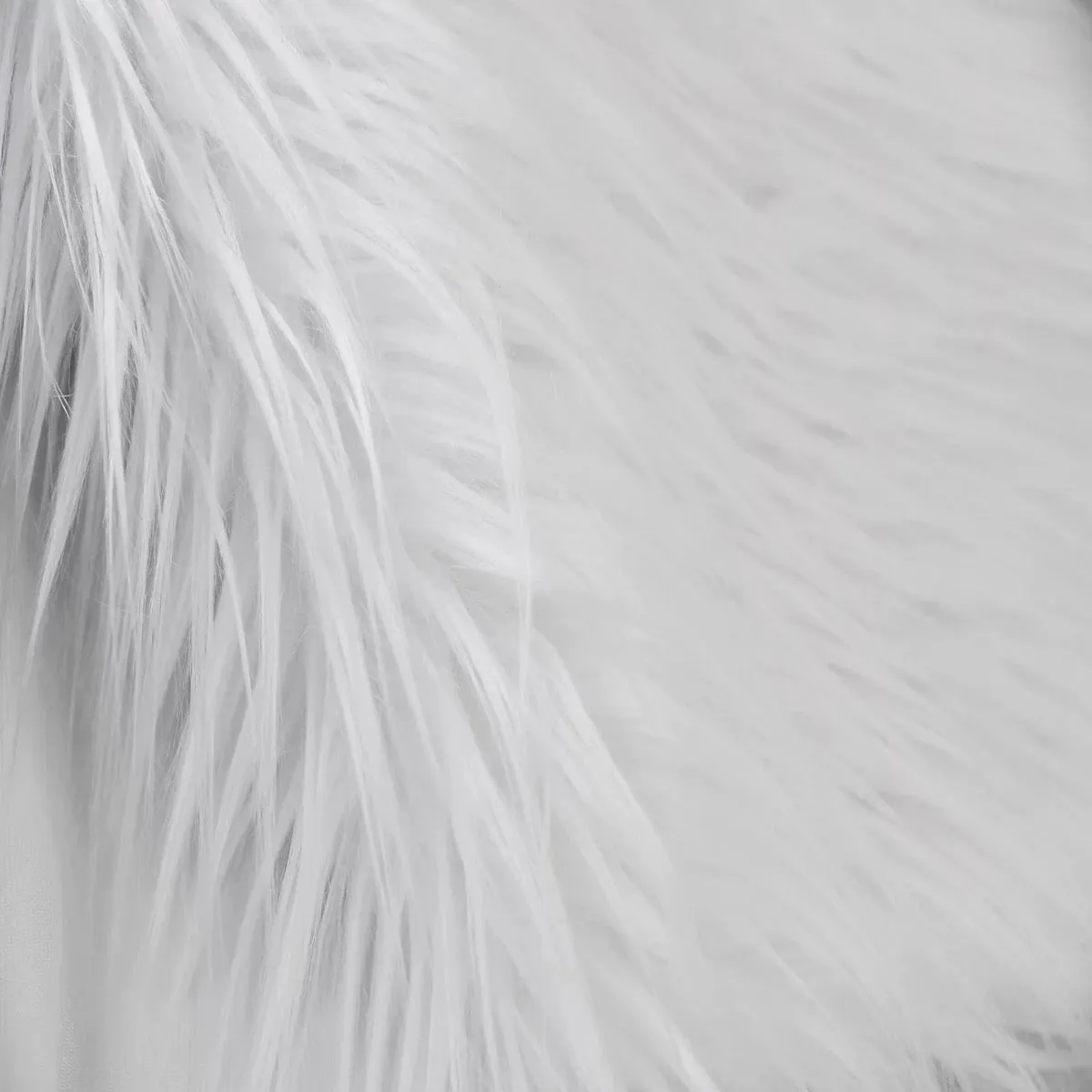 White Shaggy Long Pile Faux Fur Fabric (4")