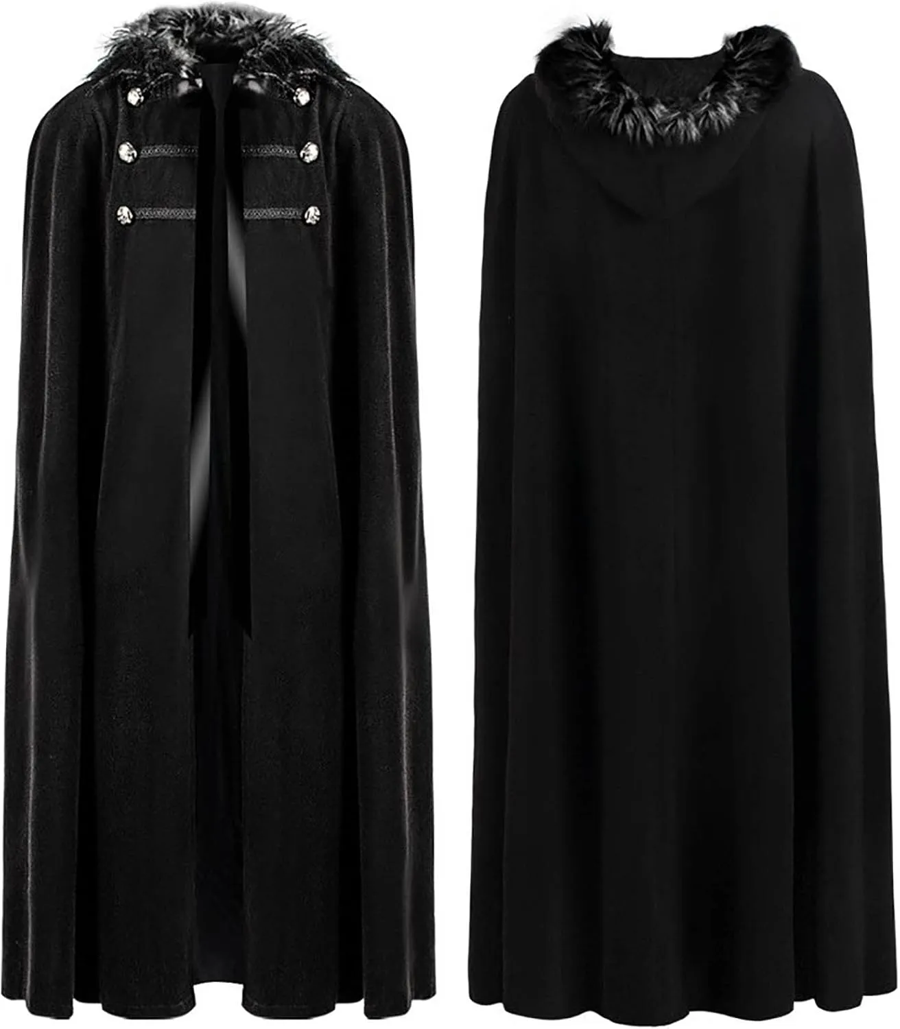 Winter Witch Cloak for Men and Women Gothic Viking Kings Cosplay Costumes Steampunk Halloween Vintage Hooded Capes