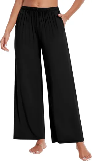 WiWi Women' s Pajamas Pants with Pocket Soft Viscose from Bamboo Yoga Loose Pant Comfy Pajama Bottoms S-XXL
