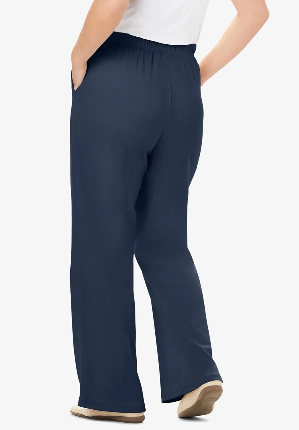 Woman Within Plus Size 7-Day Knit Wide-Leg Pant