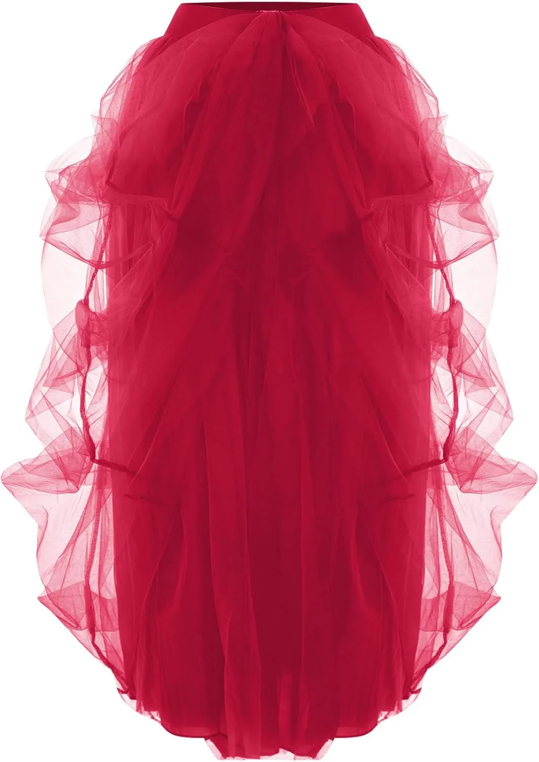 Women Tulle Long Skirt High Waist Ruffle Floor Length Dresses Wedding Guest Plus Size Dress Sexy Slit Puffy Maxi Skirts