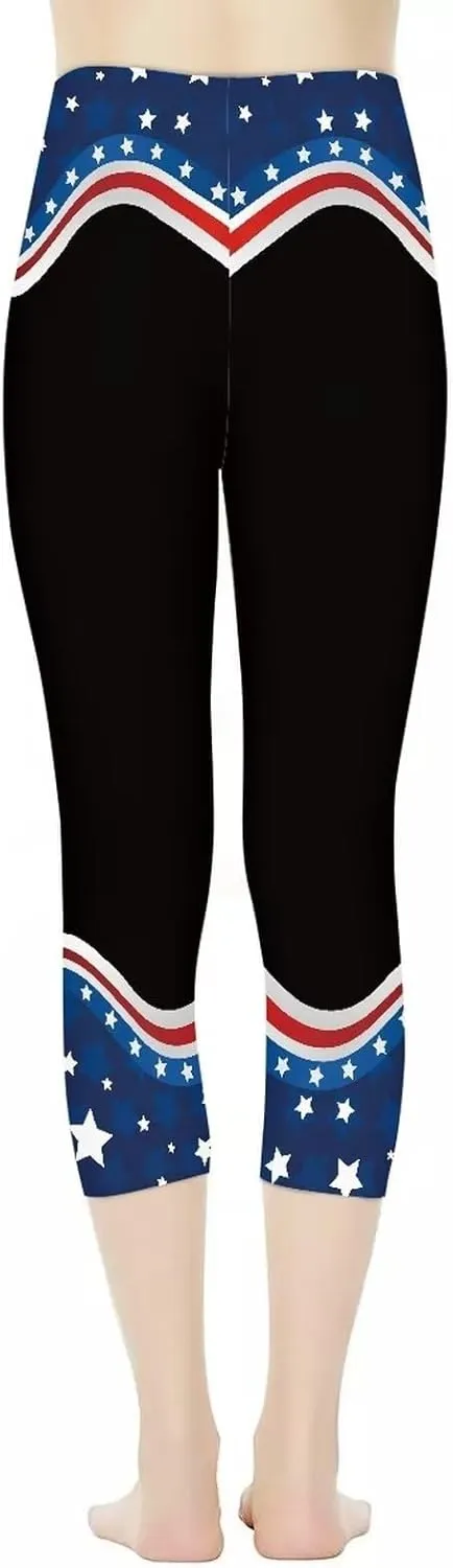 Womens Yoga Pants High Waist Stretch Workout Running Legging Tummy Control Sports Capri Pant Joggers