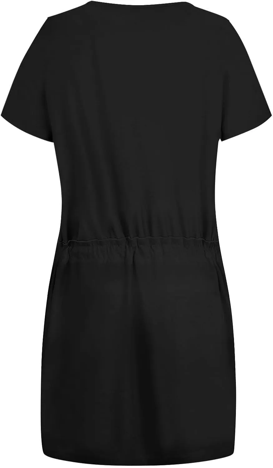 XOWRTE Women's Summer Tie Dresses 2025 Beach Casual Deep V Neck Loose Sundress Ruffle Sleeve Mini Dress A-Line Tunic Dress