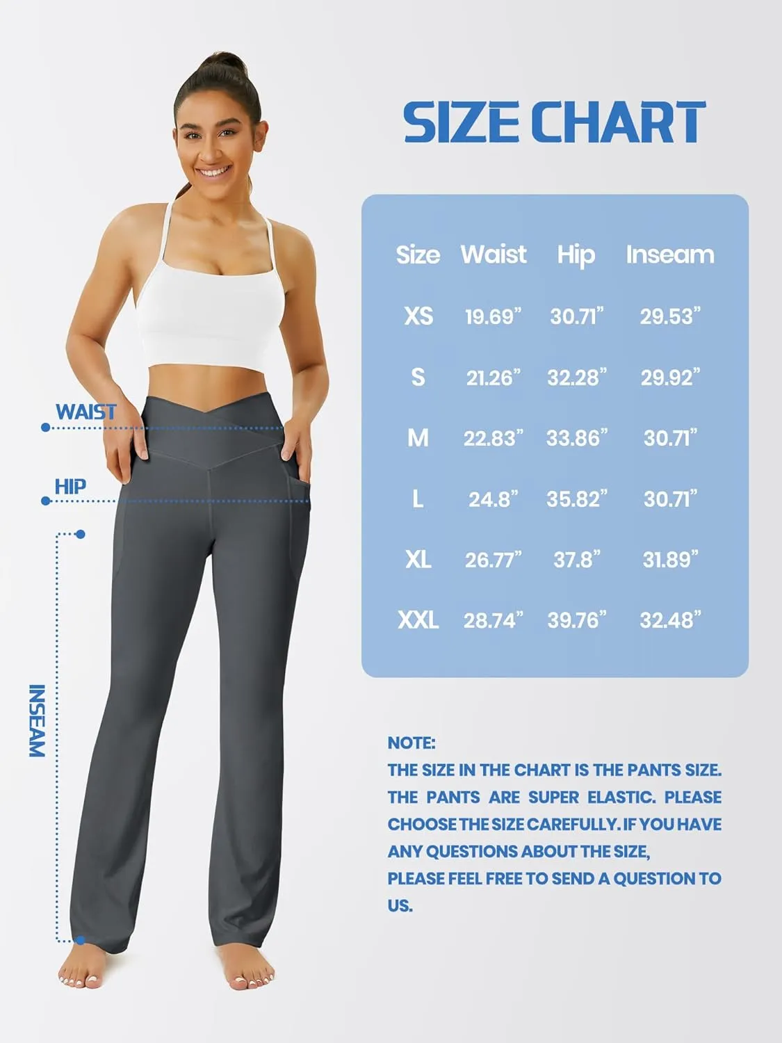 Yoga Pants Women, Flare Leggings for Women with Pockets Crossover High Waisted Bootcut Yoga Pants
