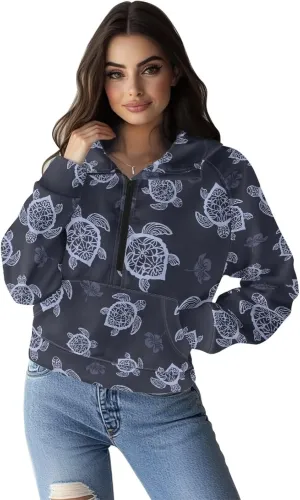 Yzaoxia Women's Hoodies Half Zip Sweatshirt Oversized Pullover Top
